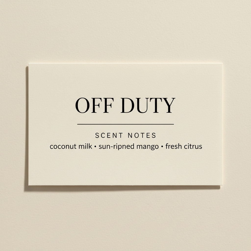 Off Duty Scent Note Card