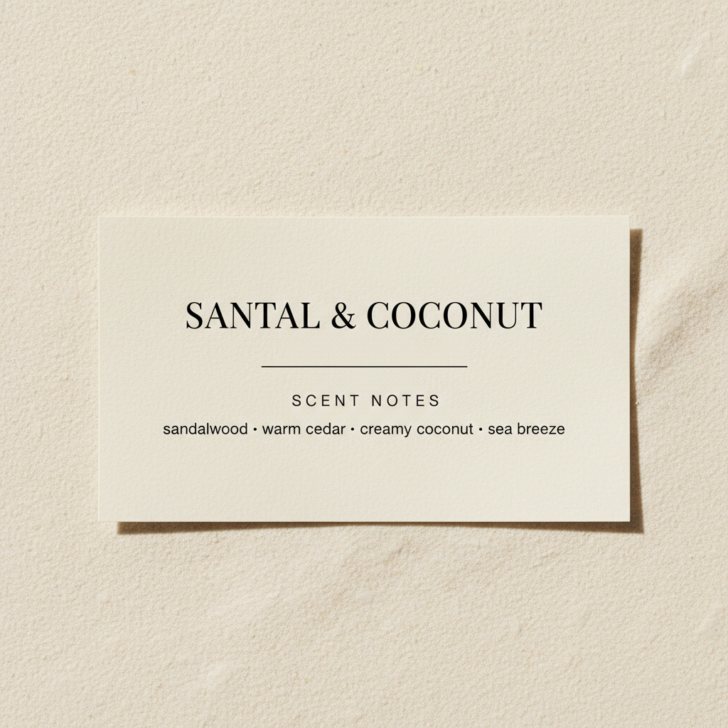 Santal & Coconut Scent Note Card Fixed